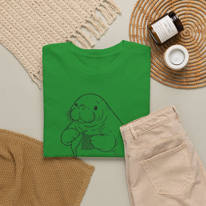 Chubby Mermaid Coastal Crochet Manatee T-Shirt