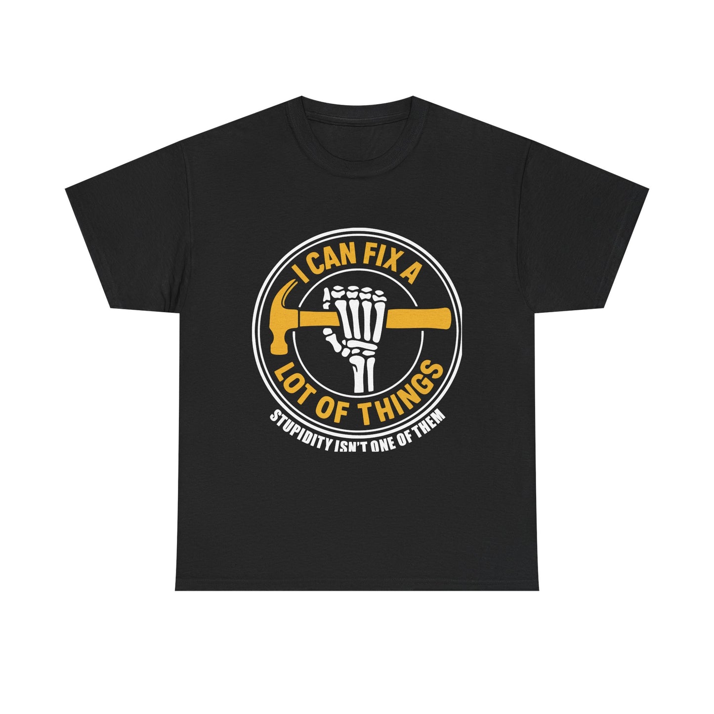 I Can Fix A Lot Of Things T-Shirt — Funny Mechanic Skeleton Wrench Tee