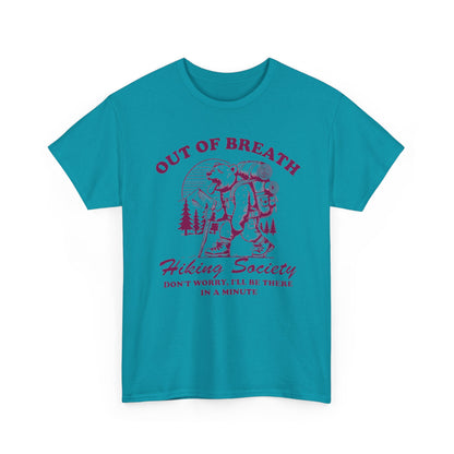 Hiking Tee — "Out of Breath" Hiking Society Graphic Shirt