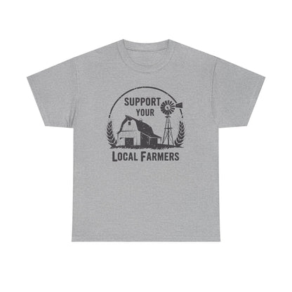 Support Your Local Farmers Tee — Rustic Farmhouse Barn & Windmill T‑Shirt