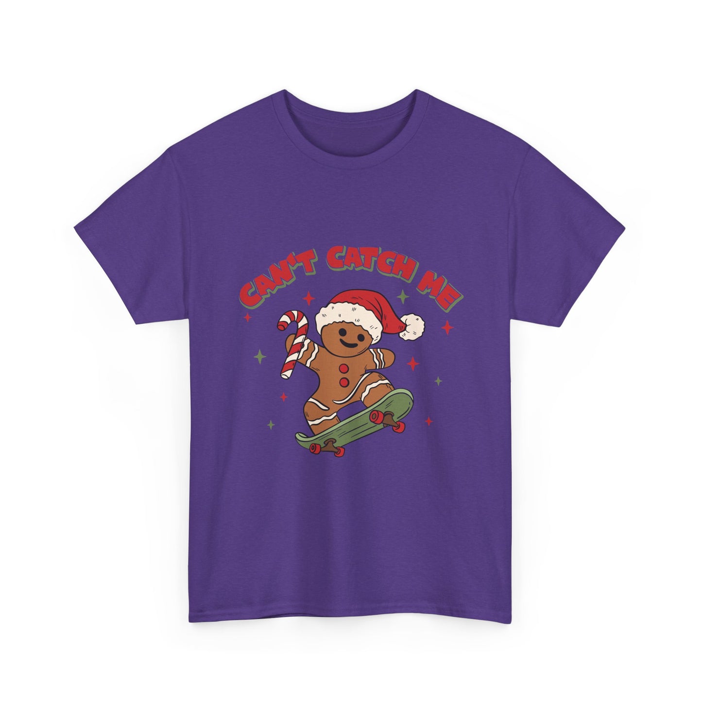 Gingerbread Skateboard Tee - "Can't Catch Me" Christmas T-Shirt