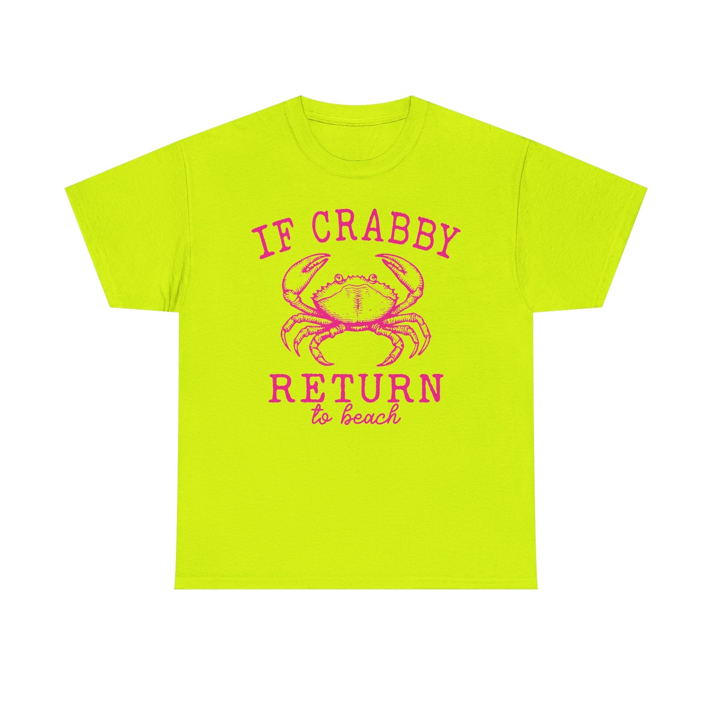 If Crabby Return to Beach T-Shirt blue– Funny Coastal Crab Tee for Beach Lovers
