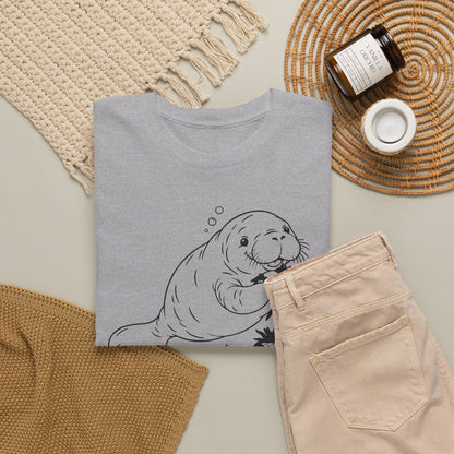 Chubby Mermaid Picnic Paddle Manatee T-Shirt