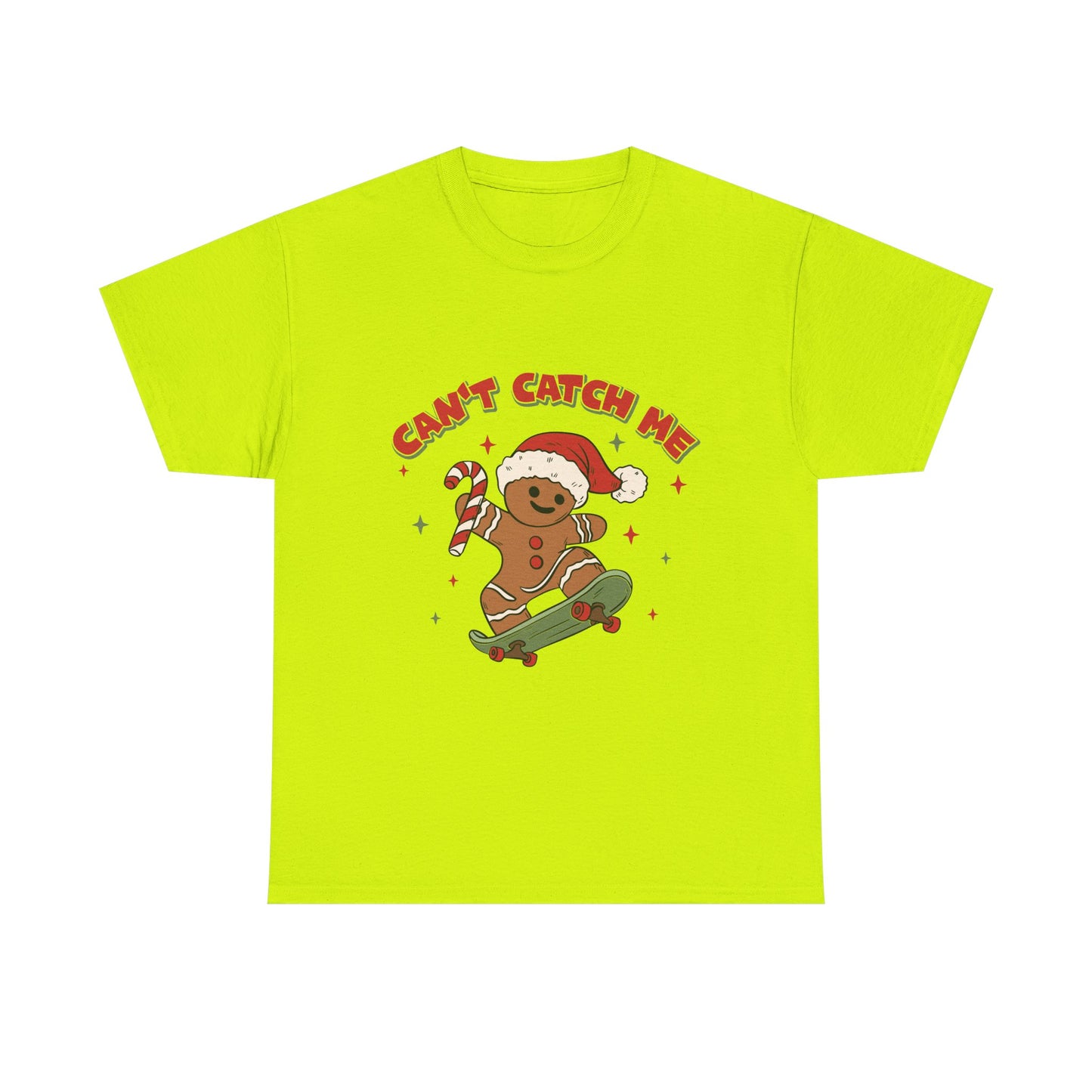 Gingerbread Skateboard Tee - "Can't Catch Me" Christmas T-Shirt