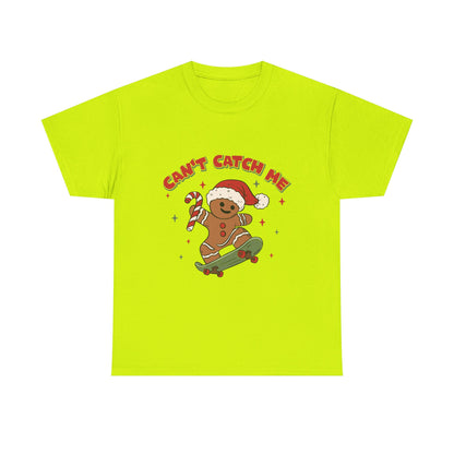 Gingerbread Skateboard Tee - "Can't Catch Me" Christmas T-Shirt