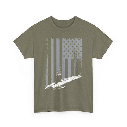 American Flag Sub Tee — Distressed Stars & Stripes Submarine T-Shirt