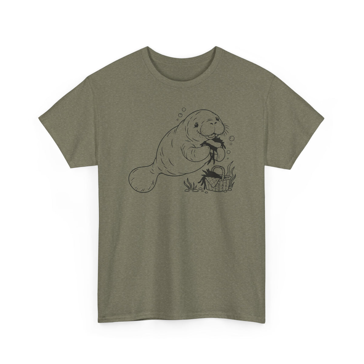 Chubby Mermaid Picnic Paddle Manatee T-Shirt