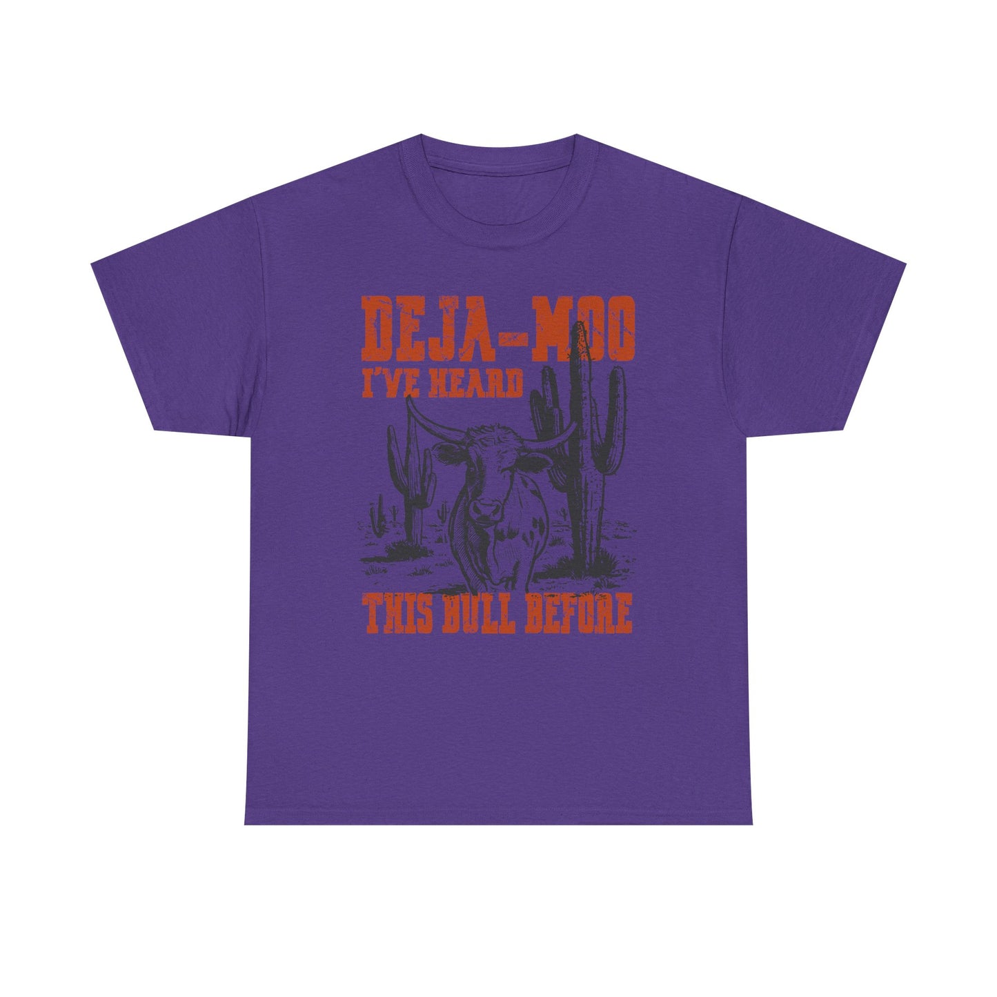 Cowboy Graphic Tee — “Deja-Moo I’ve Heard This Bull Before” Vintage Western T-Shirt