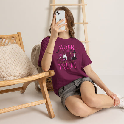 Honk or Treat Halloween Tee — Cute Costumed Dogs & Pink Lettering