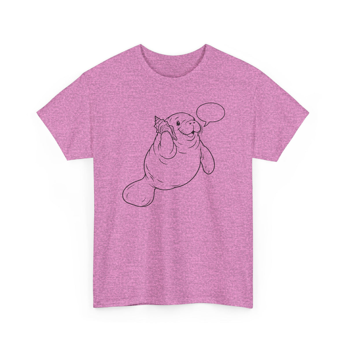 Chubby Mermaid Shell Phone Manatee T-Shirt