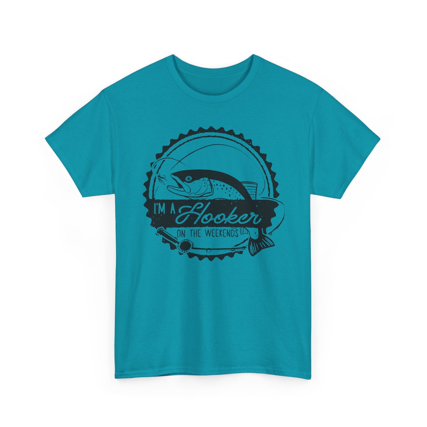 Fishing T-Shirt — "I'm a Hooker on the Weekends" Vintage Angler Tee