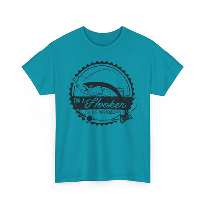 Fishing T-Shirt — "I'm a Hooker on the Weekends" Vintage Angler Tee