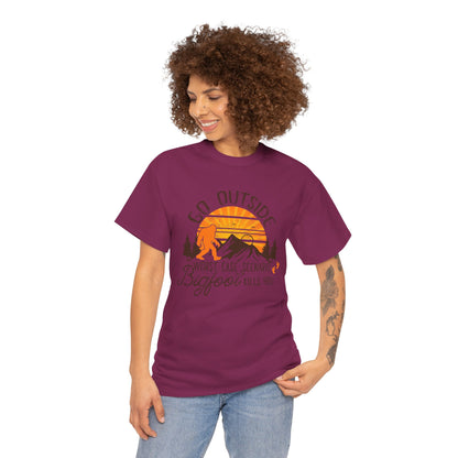Go Outside Bigfoot Tee — Funny Outdoor Camping T‑Shirt (Worst Case Scenario Bigfoot Kills You)