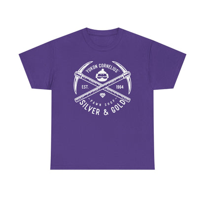 Silver & Gold Mining Graphic Tee — Yukon Pickaxe Logo Shirt