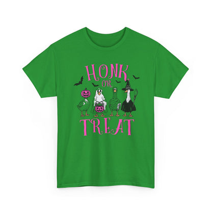 Honk or Treat Halloween Tee — Cute Costumed Dogs & Pink Lettering