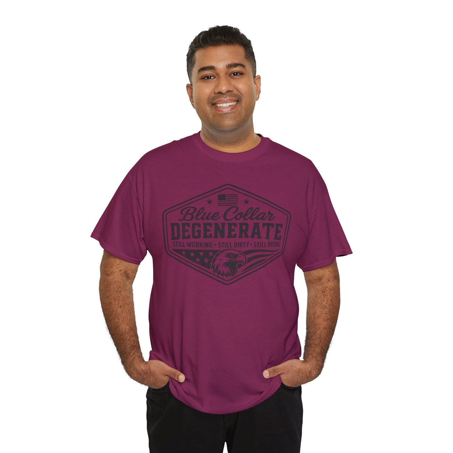 Blue Collar Degenerate T-Shirt — Vintage Workwear Eagle Tee