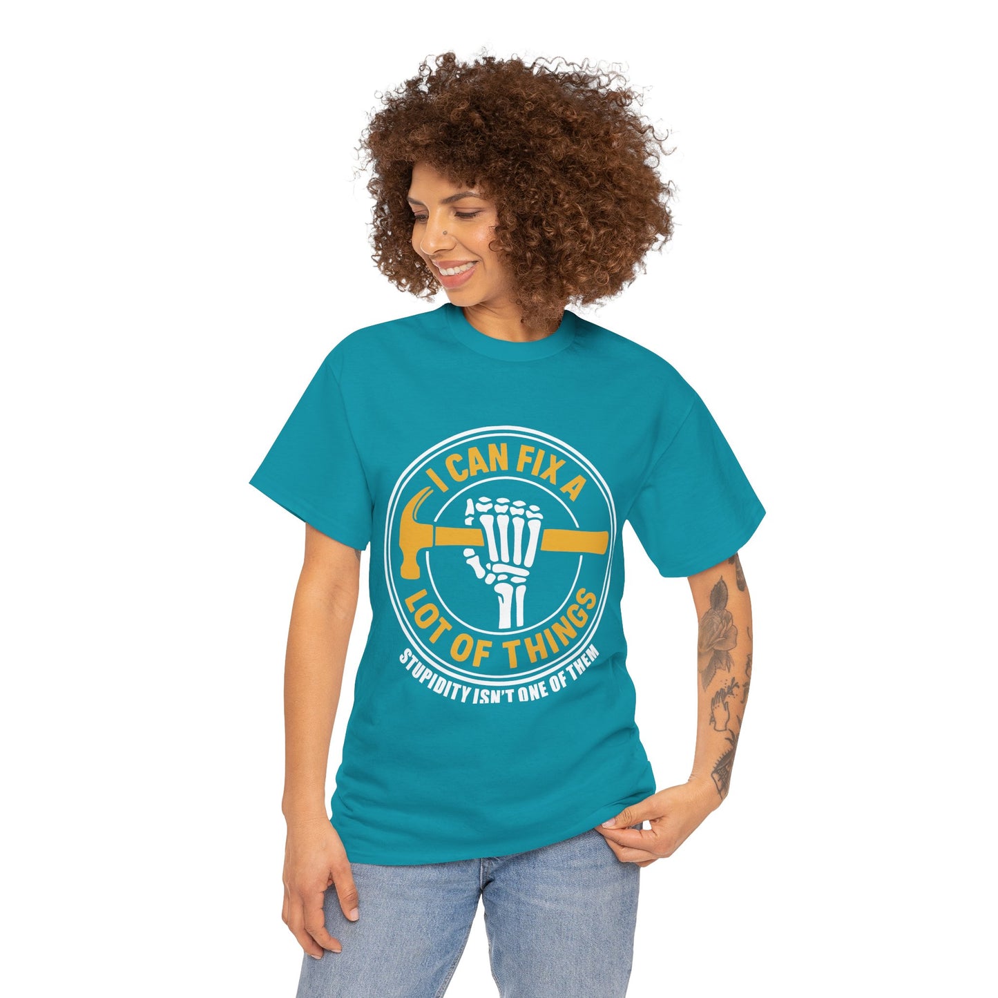 I Can Fix A Lot Of Things T-Shirt — Funny Mechanic Skeleton Wrench Tee