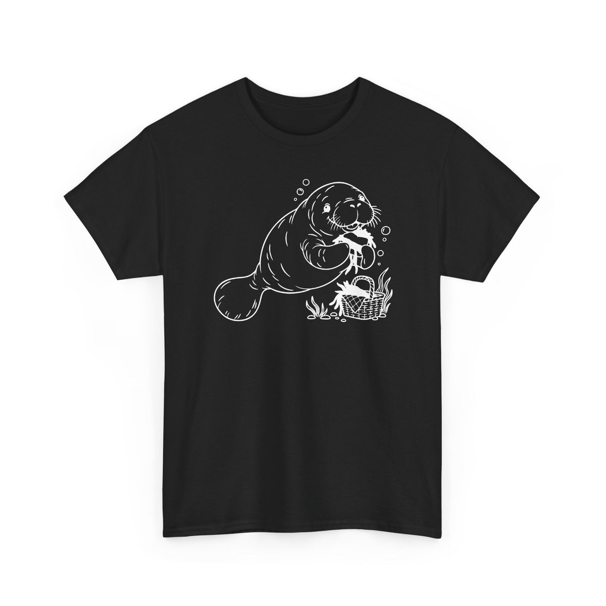 Chubby Mermaid Picnic Paddle Manatee T-Shirt