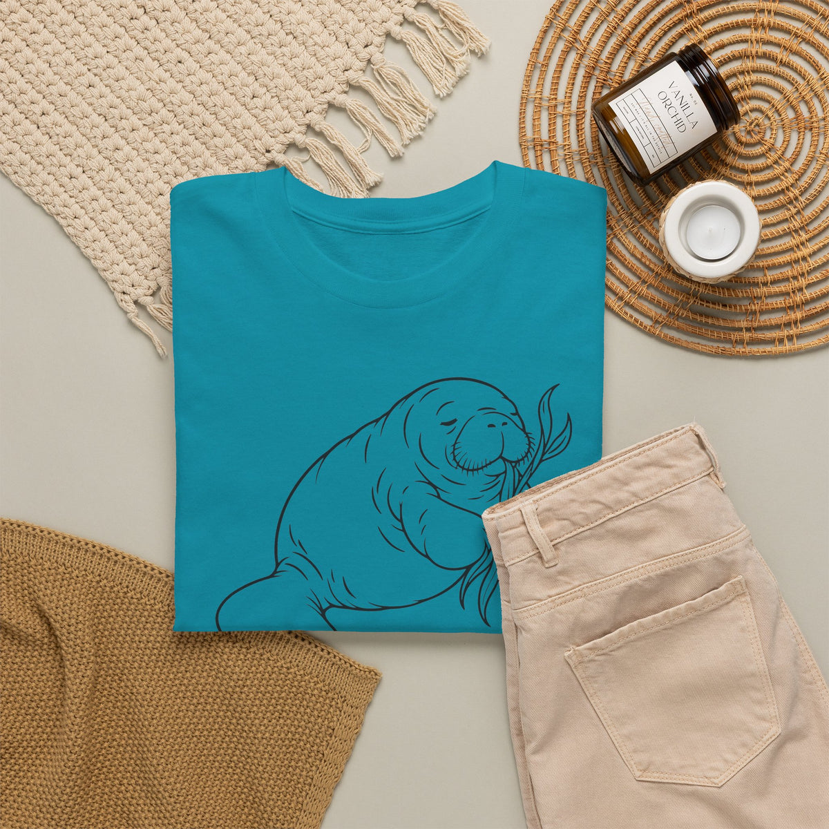 Chubby Mermaid Snack and Nap Manatee T-Shirt