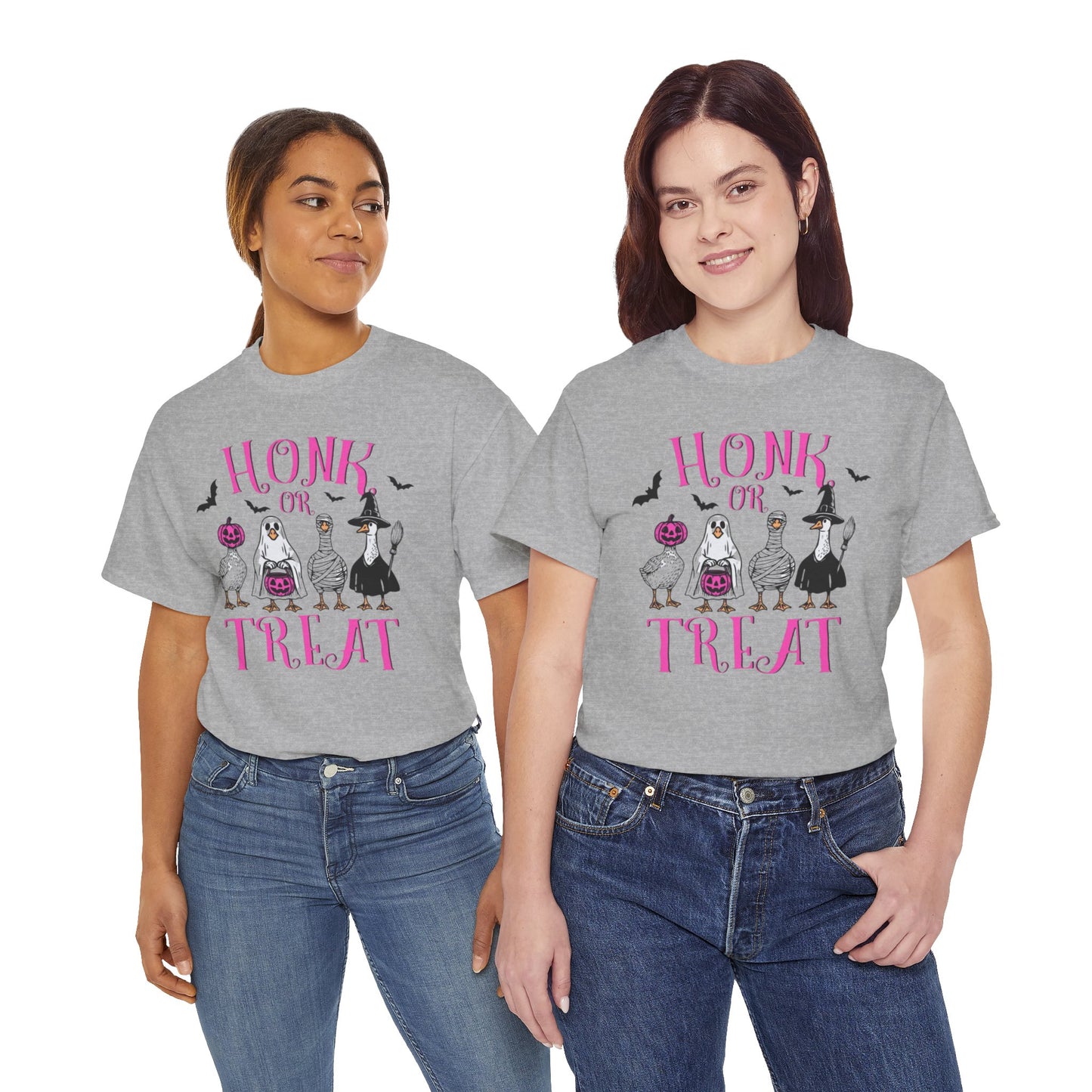 Honk or Treat Halloween Tee — Cute Costumed Dogs & Pink Lettering