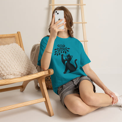 Cat Playing With Mistletoe Tee