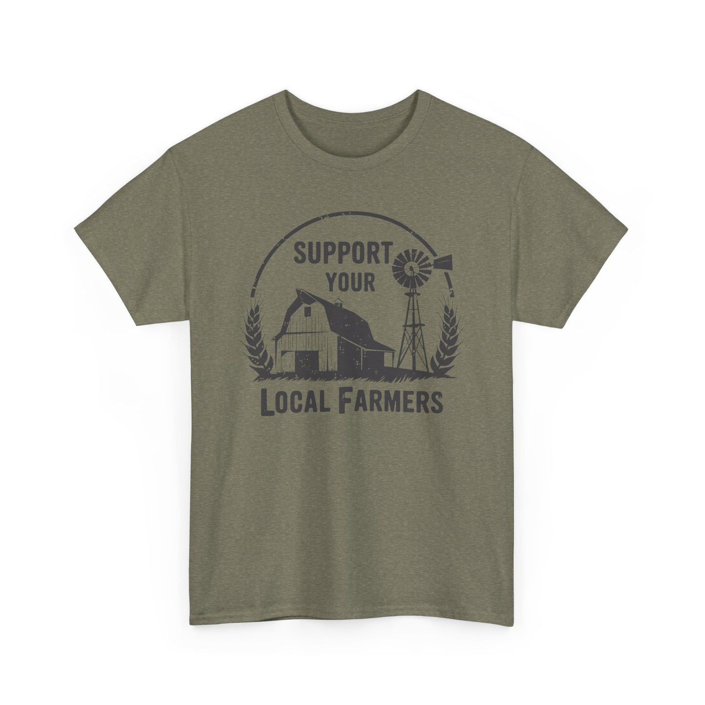 Support Your Local Farmers Tee — Rustic Farmhouse Barn & Windmill T‑Shirt