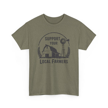 Support Your Local Farmers Tee — Rustic Farmhouse Barn & Windmill T‑Shirt