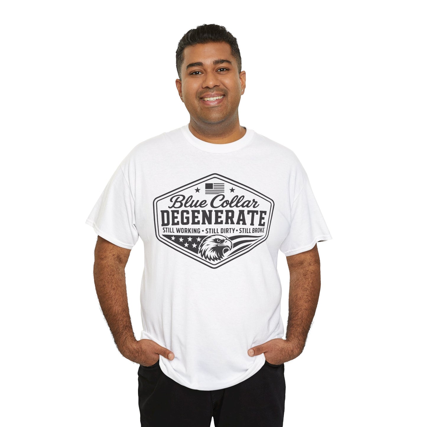Blue Collar Degenerate T-Shirt — Vintage Workwear Eagle Tee