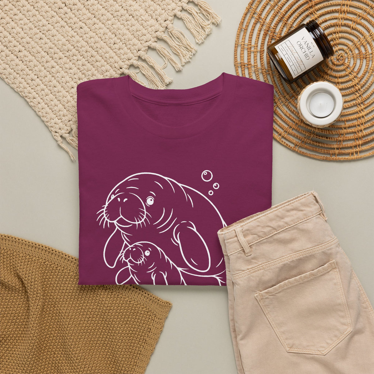 Chubby Mermaid Little Lagoon Family Manatee T-Shirt