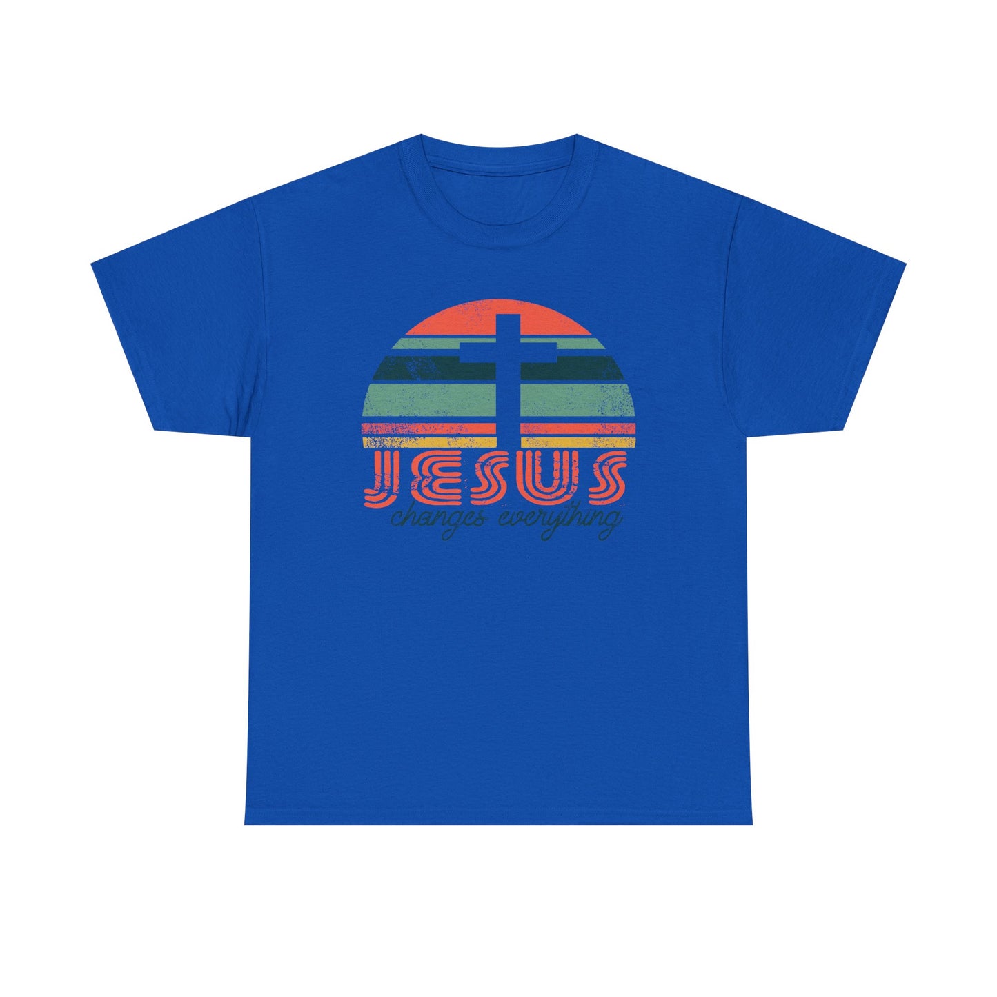 Jesus Changes Everything Tee — Retro Christian Cross Graphic Shirt