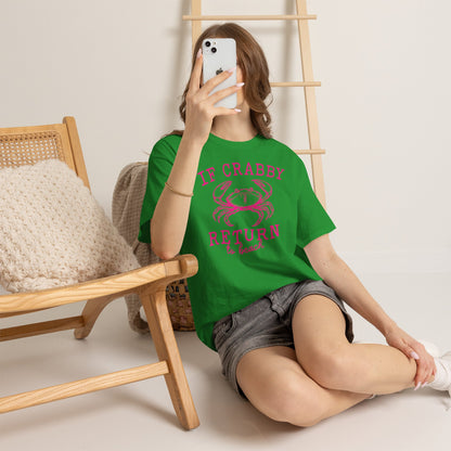 If Crabby Return to Beach T-Shirt blue– Funny Coastal Crab Tee for Beach Lovers