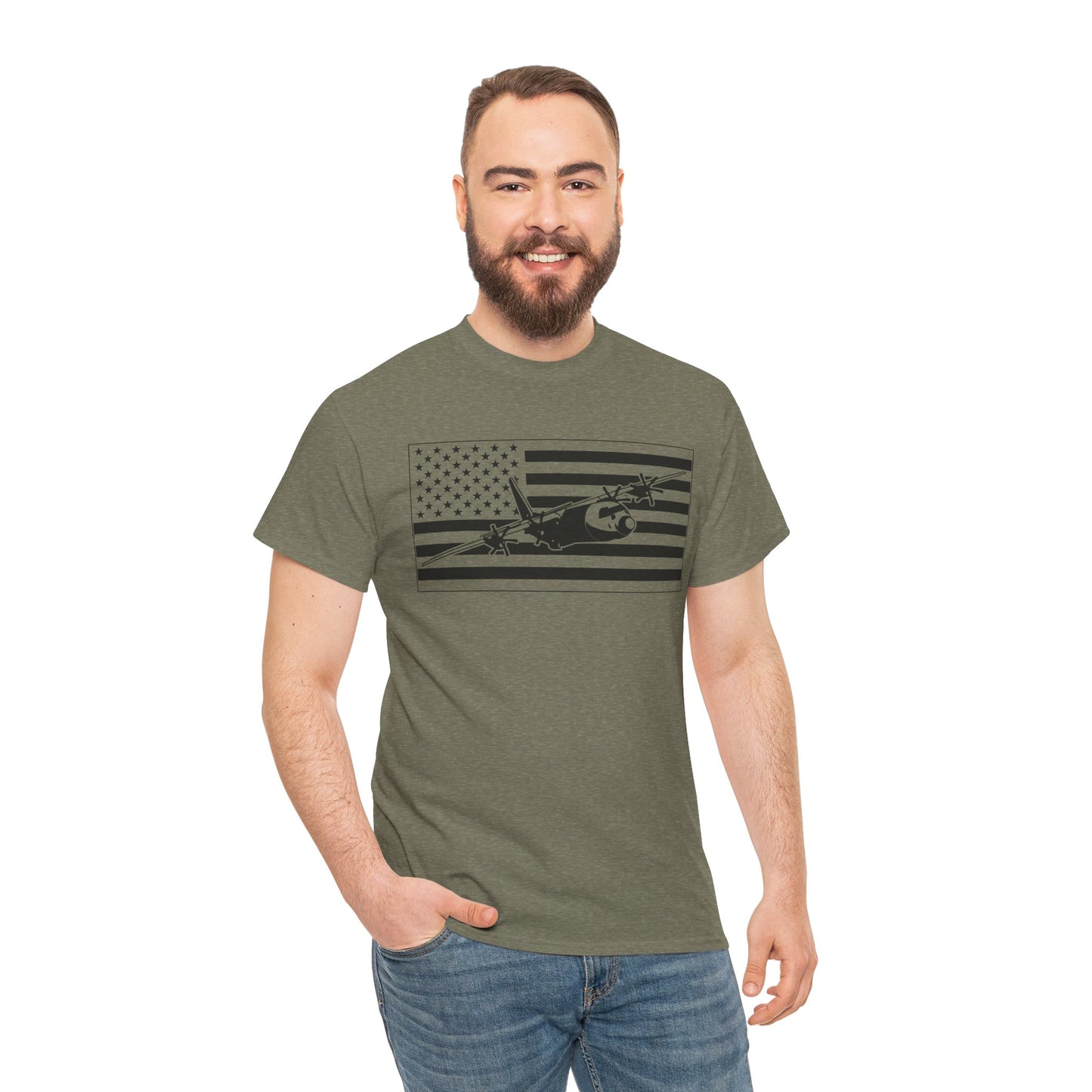 Vintage Military Jet American Flag T-Shirt