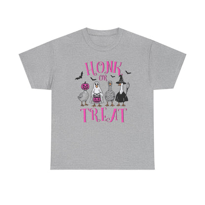Honk or Treat Halloween Tee — Cute Costumed Dogs & Pink Lettering