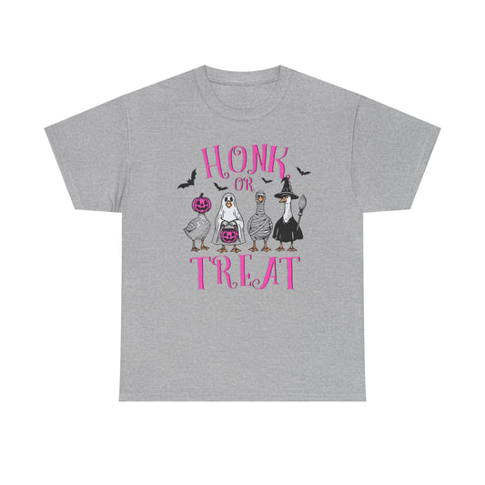 Honk or Treat Halloween Tee — Cute Costumed Dogs & Pink Lettering