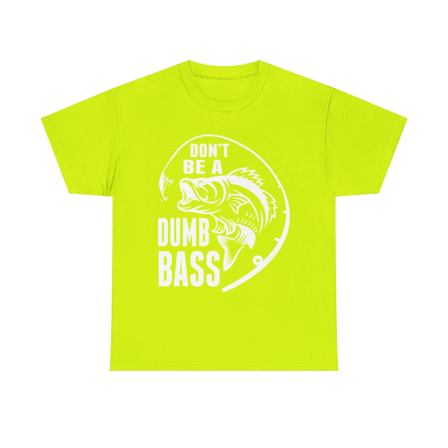 Fishing T-Shirt - White – "Don't Be a Dumb Bass" Graphic Tee for Anglers