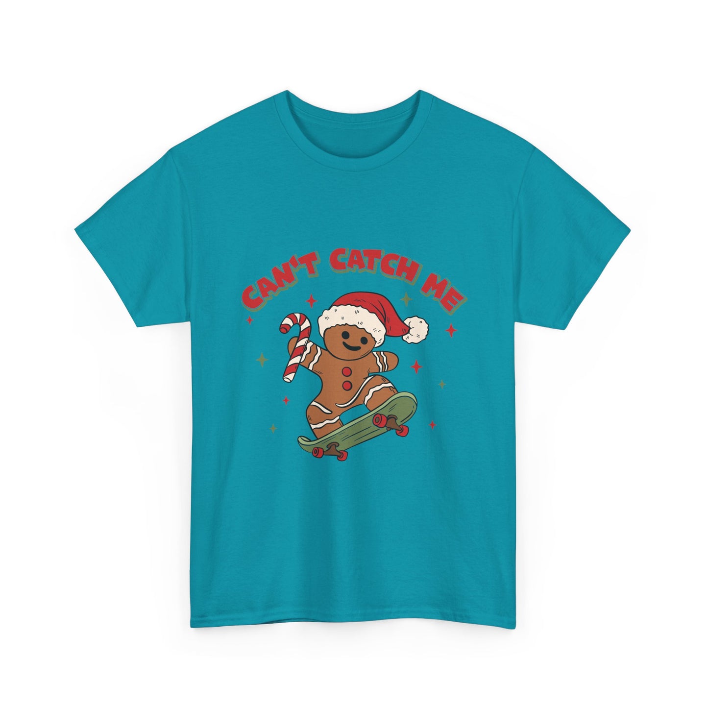 Gingerbread Skateboard Tee - "Can't Catch Me" Christmas T-Shirt