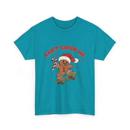 Gingerbread Skateboard Tee - "Can't Catch Me" Christmas T-Shirt