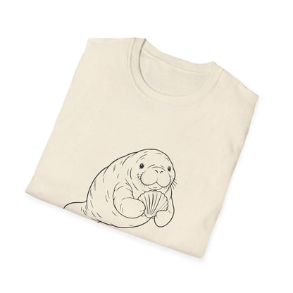 Chubby Mermaid Shell Collector Manatee T-Shirt