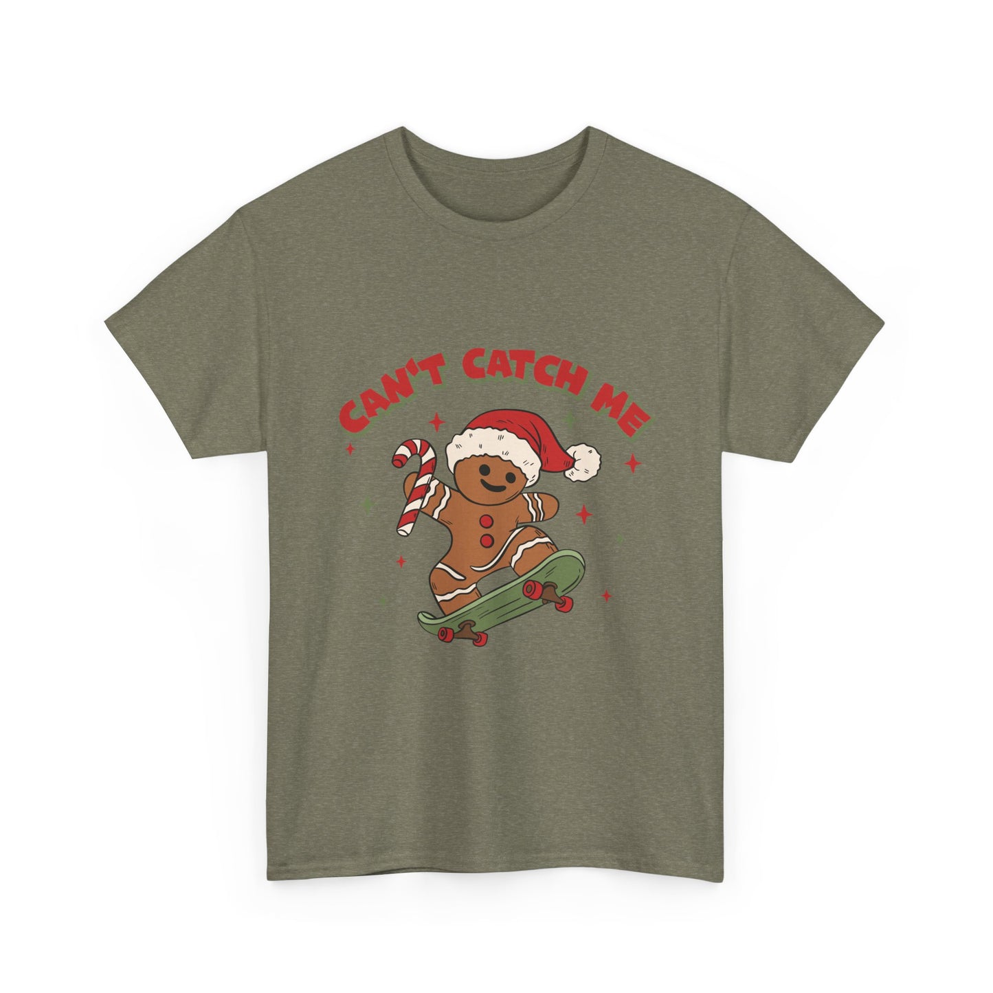 Gingerbread Skateboard Tee - "Can't Catch Me" Christmas T-Shirt