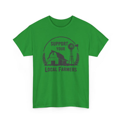 Support Your Local Farmers Tee — Rustic Farmhouse Barn & Windmill T‑Shirt