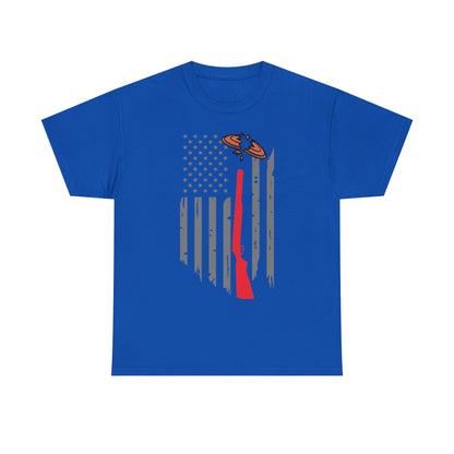Rifle & Flag Graphic Tee — Patriotic Shooting Hunter Shirt