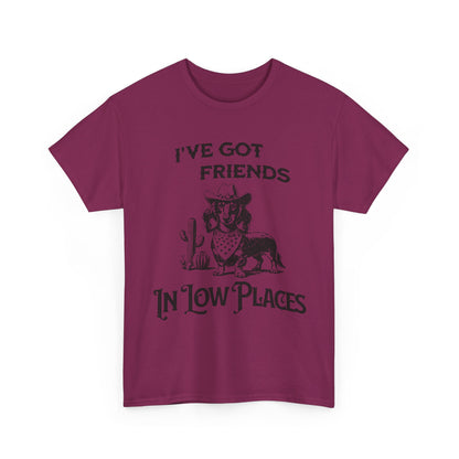 Cowboy Cowgirl Tee — "I've Got Friends In Low Places" Western Graphic T-Shirt