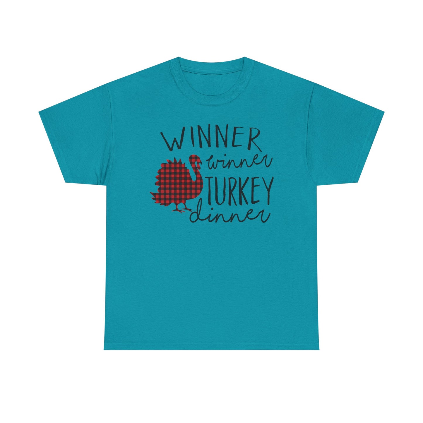 Winner Winner Turkey Dinner T-Shirt — Plaid Turkey Thanksgiving Tee
