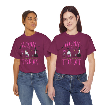 Honk or Treat Halloween Tee — Cute Costumed Dogs & Pink Lettering