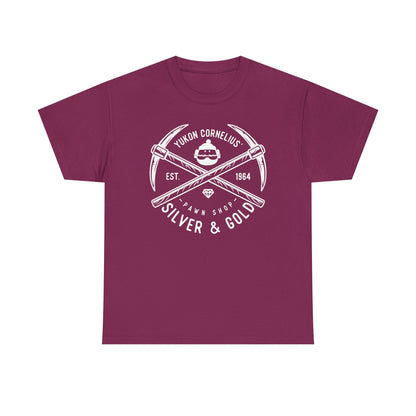 Silver & Gold Mining Graphic Tee — Yukon Pickaxe Logo Shirt