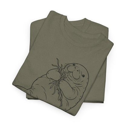 Chubby Mermaid Seagrass Snacker Manatee T-Shirt