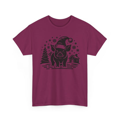 Christmas Pig T-Shirt | Festive Santa Pig Graphic Tee
