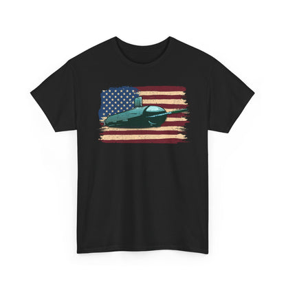 Vintage Submarine American Flag T-Shirt