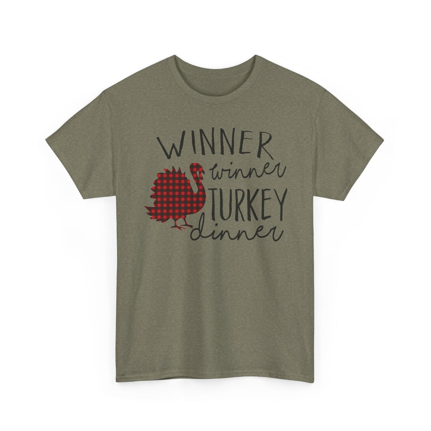Winner Winner Turkey Dinner T-Shirt — Plaid Turkey Thanksgiving Tee