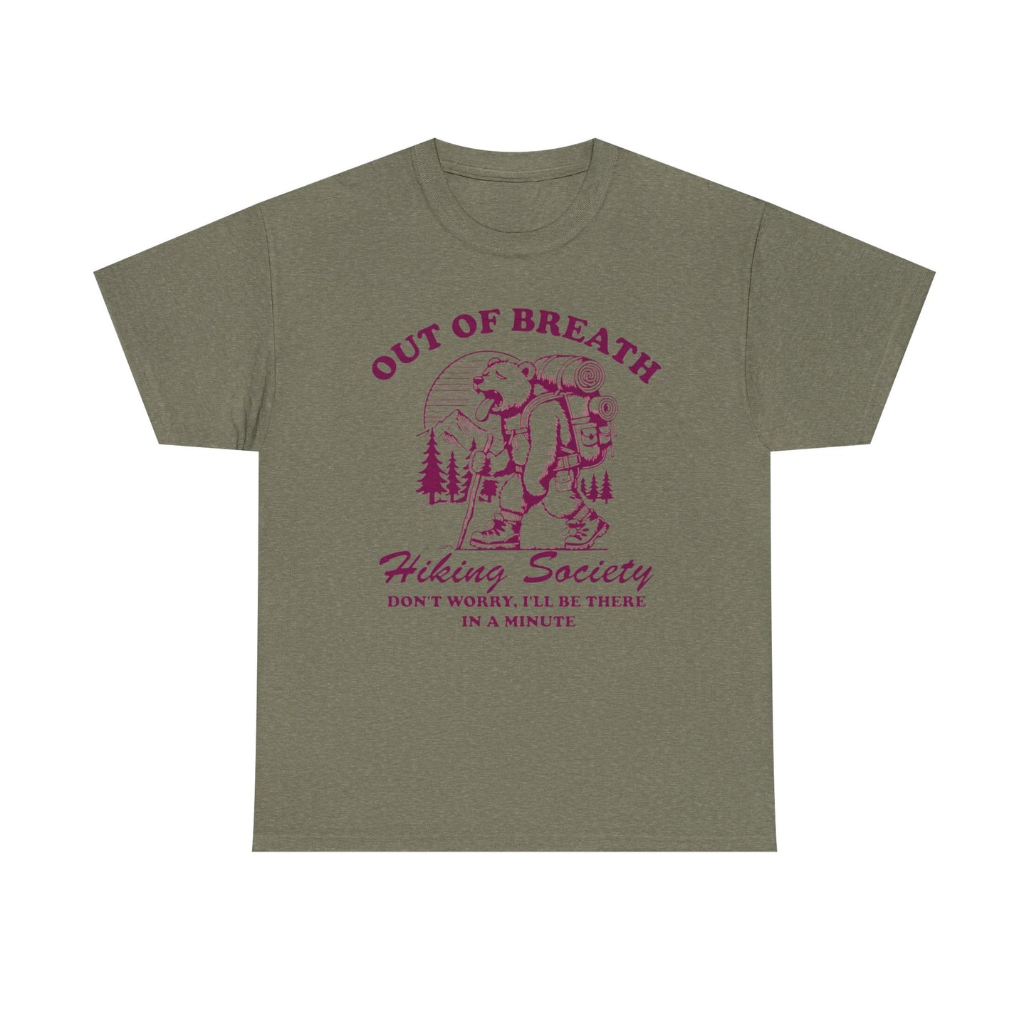 Hiking Tee — "Out of Breath" Hiking Society Graphic Shirt